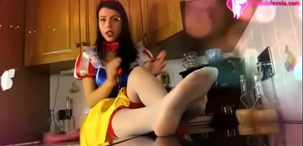  Snow White smelly feet in stockings
